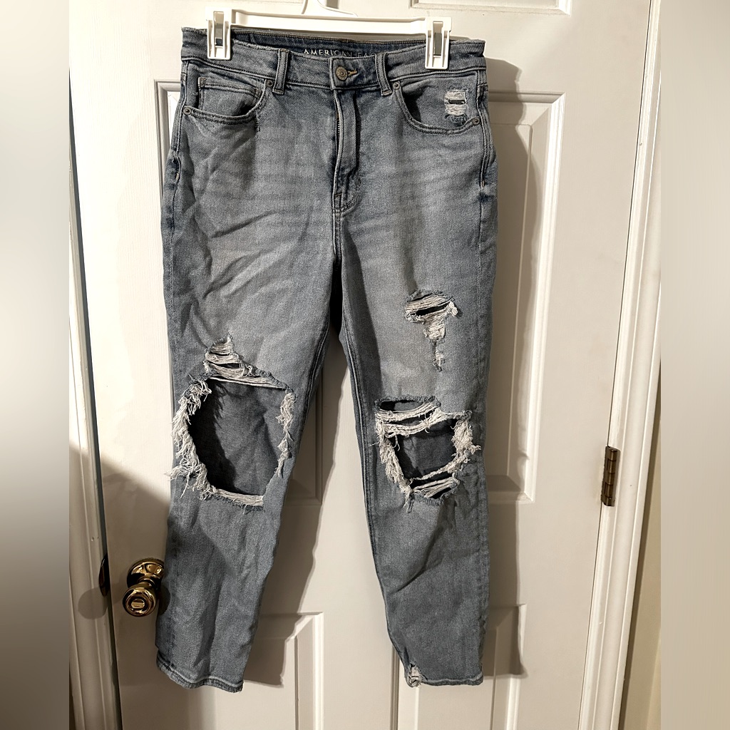 American Eagle Distressed Mom Jeans